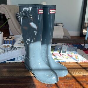 Tall Smokey Blue Hunter Boots